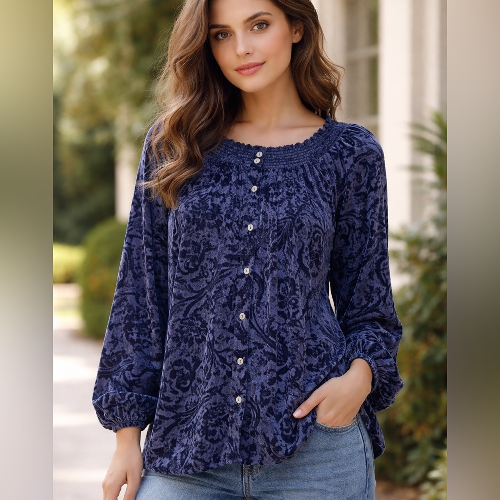 Sundance Navy Floral Blouse